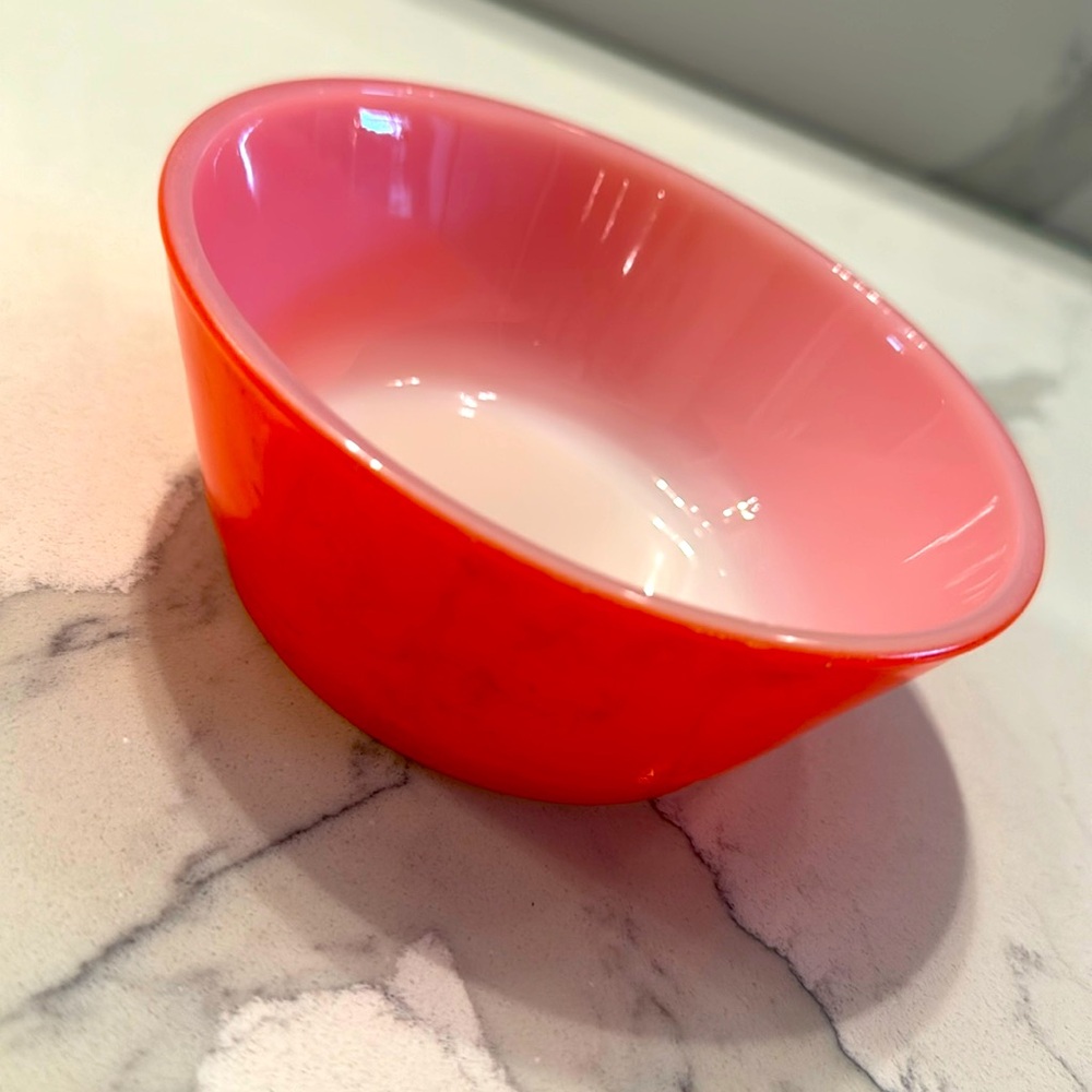 Small Fire king red orange vintage bowl 🔥